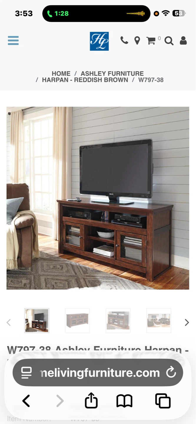 Ashley Furniture Harpan Reddish Brown 60in TV Stand - photo 2