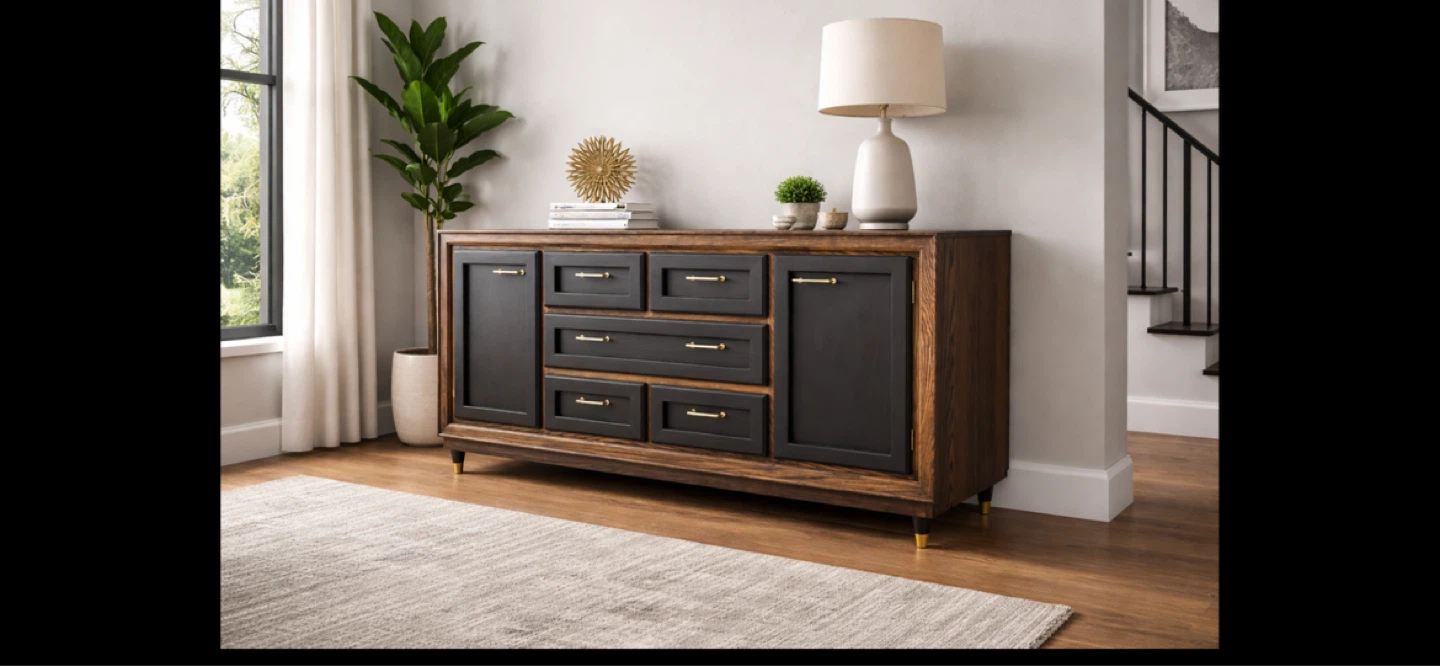 Custom Mid-Century Modern Solid Wood Dresser / Sideboard - photo 2