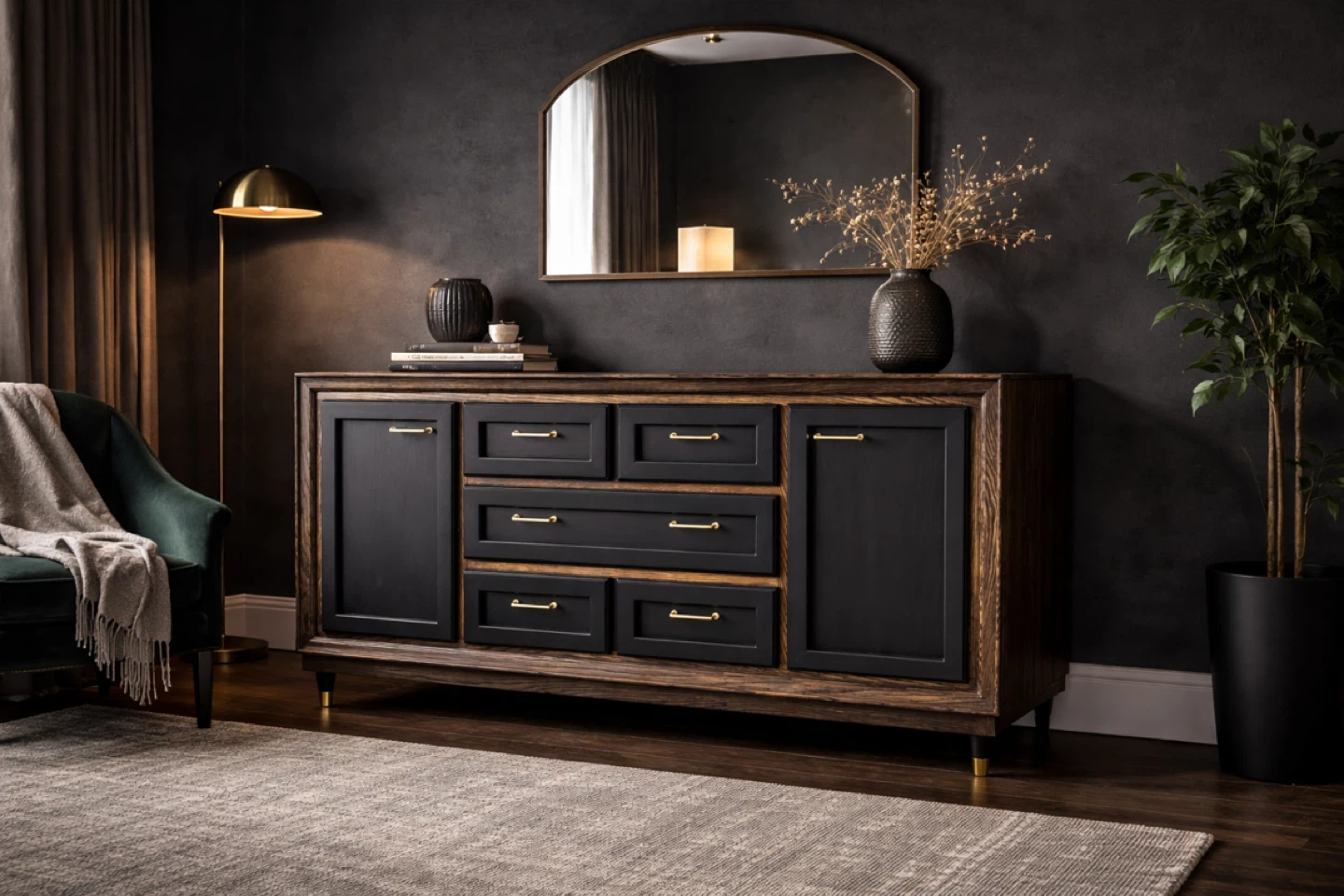 Custom Mid-Century Modern Solid Wood Dresser / Sideboard