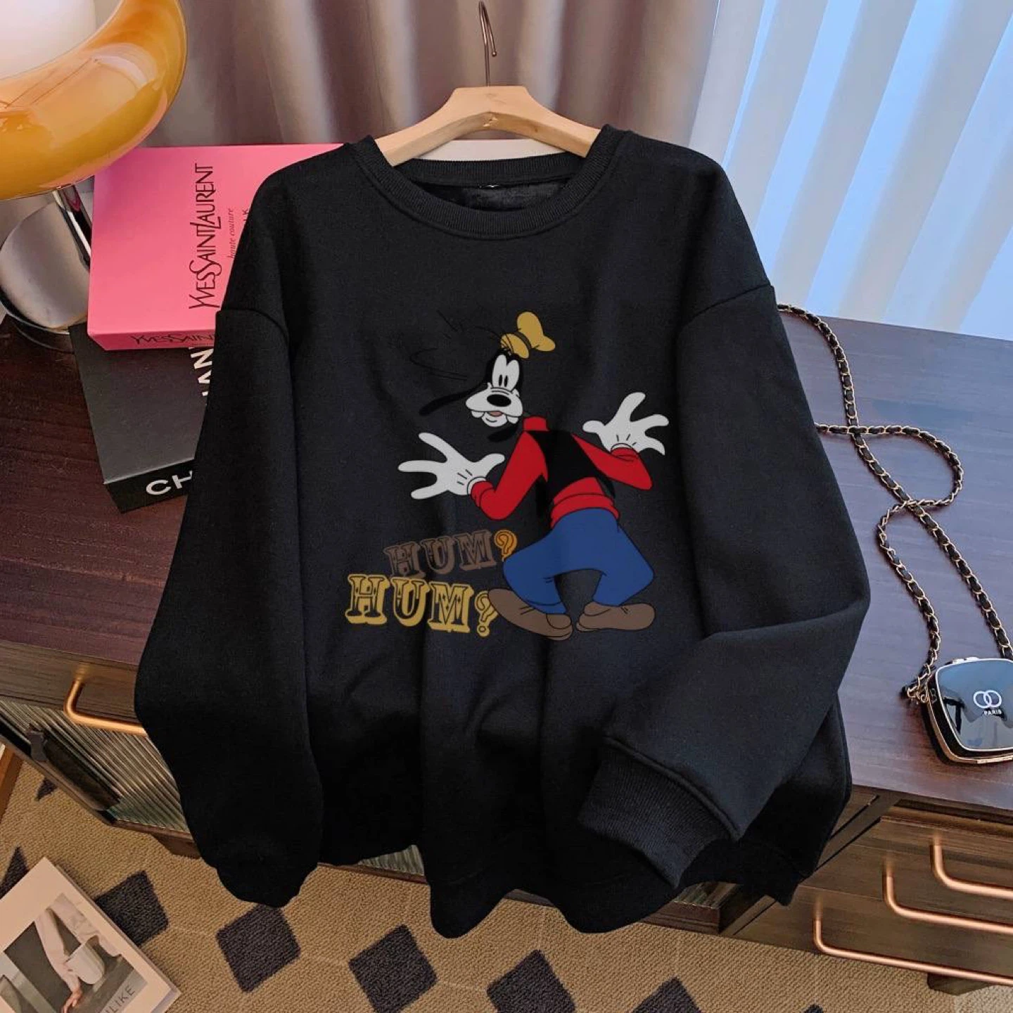 Black Goofy Graphic Sweatshirt