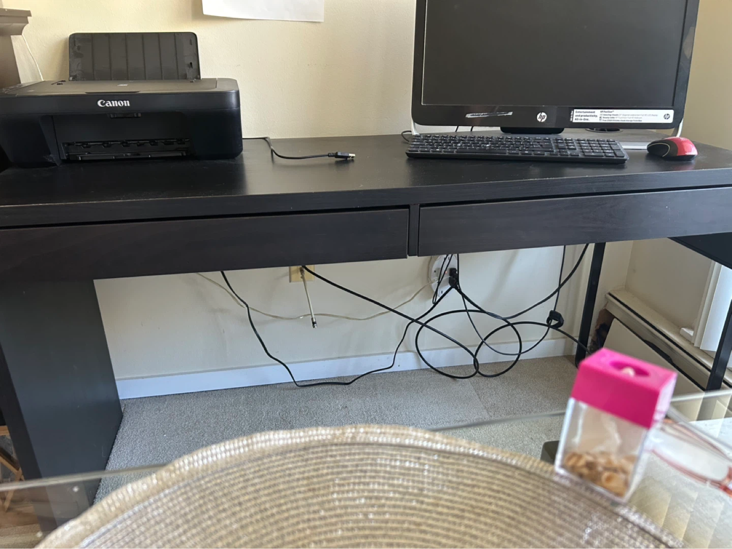 Black Two-Drawer Desk - photo 2