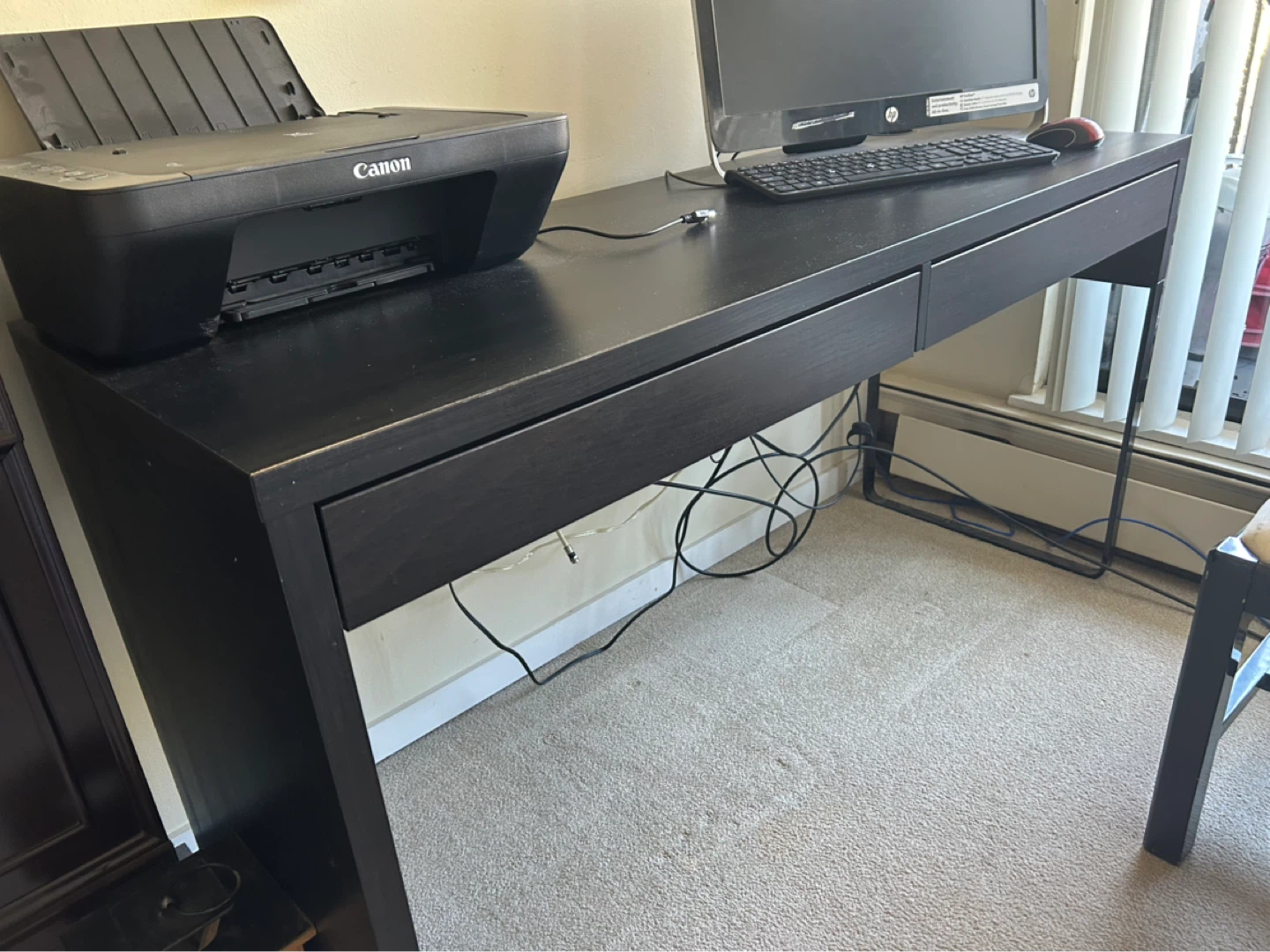 Black Two-Drawer Desk