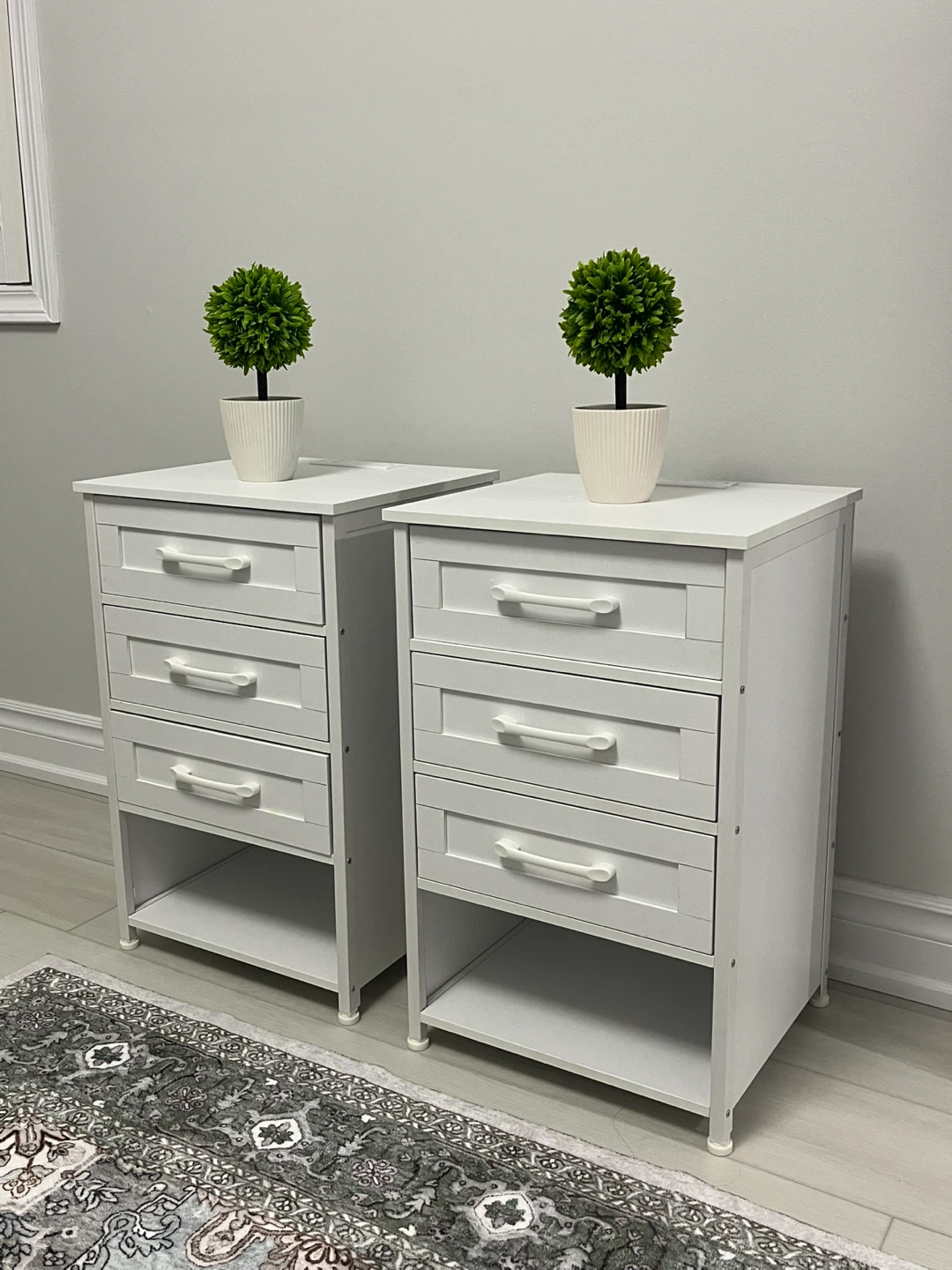 Set of Nightstands with LED Lights & Charging Station! - photo 2