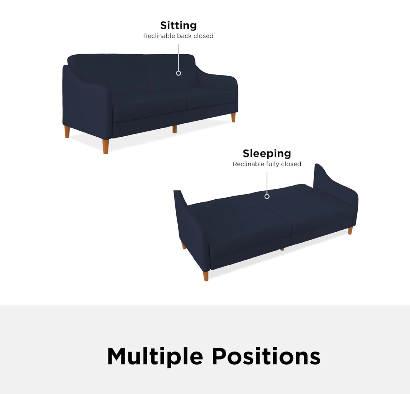 Dark Blue Sofa Bed - photo 3