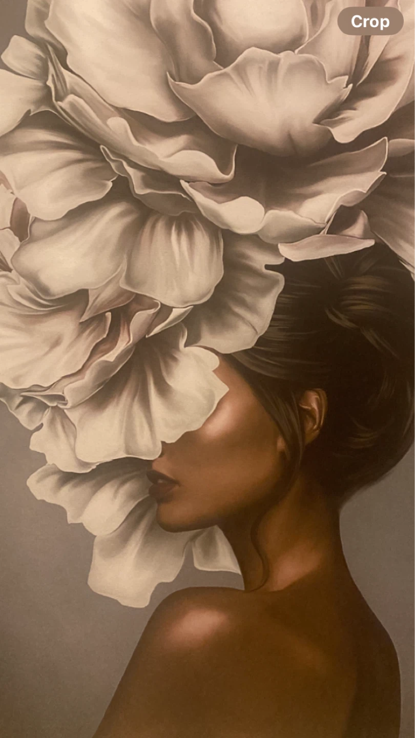Art Print - Woman with Large Flower Hair