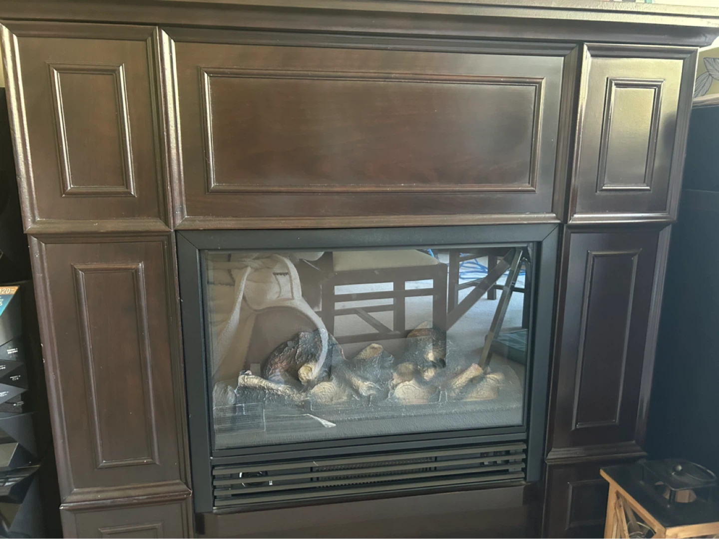 Dark Brown Electric Fireplace Mantel - photo 2
