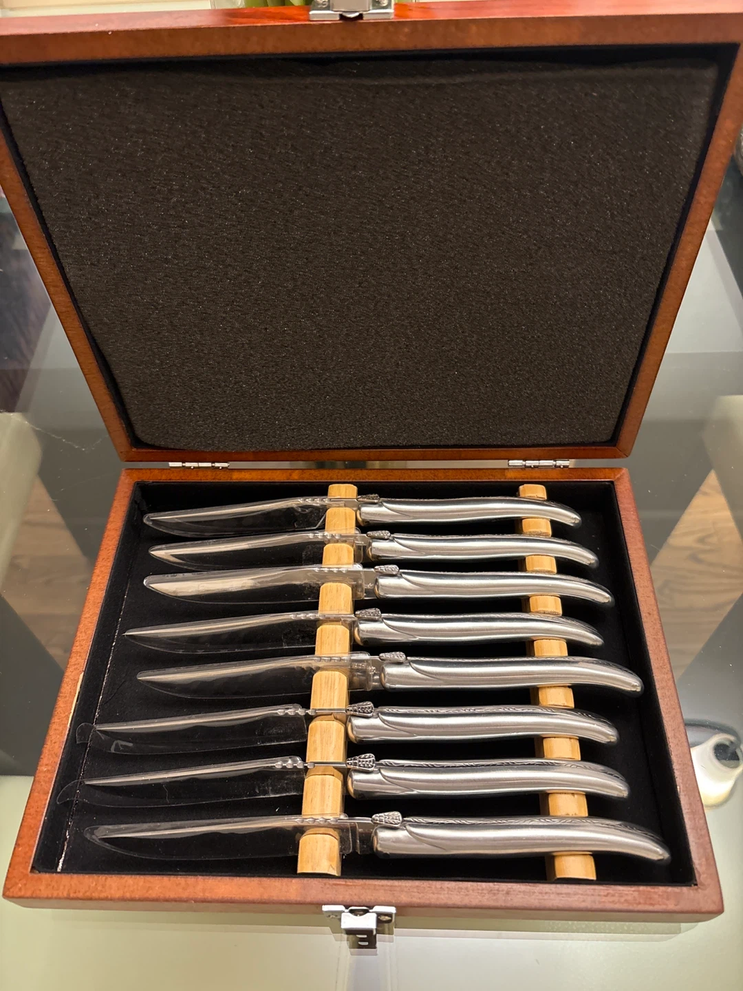 Steak Knives in Wooden Box