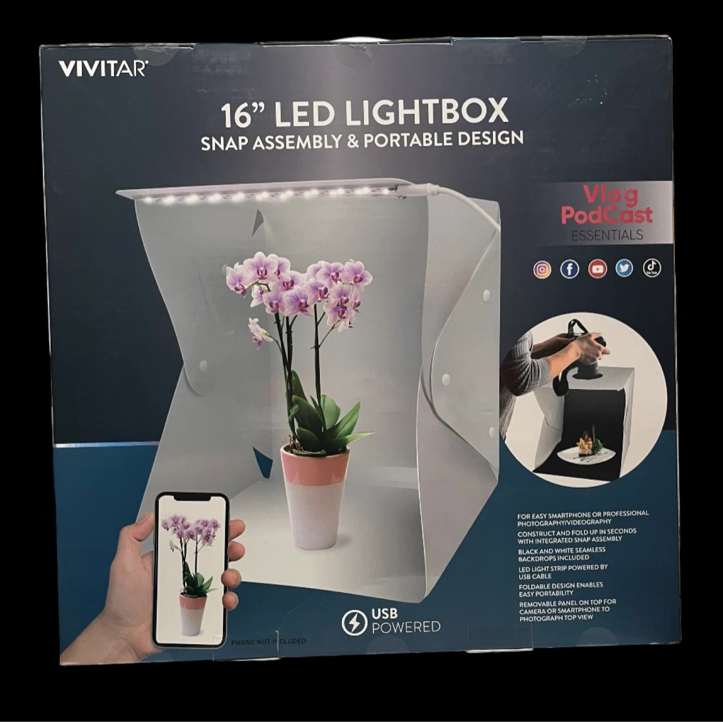 Vivitar 16" LED Lightbox Snap Assembly & Portable Design - photo 2