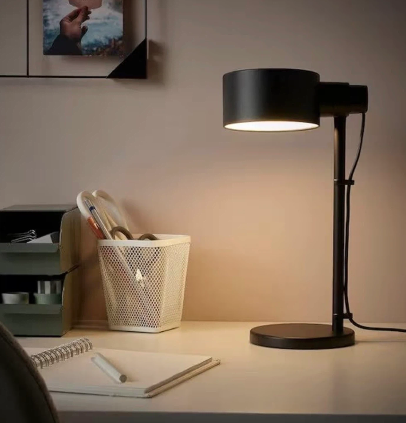 Ikea LOVMANAD Desk Spot Table Lamp - Matte Black