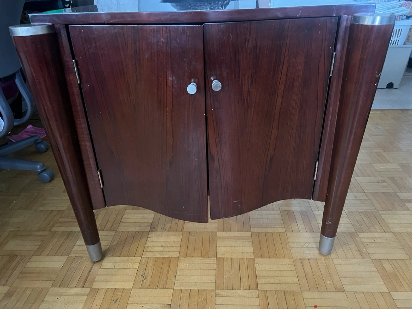 Dark Wood Cabinet with Silver Accents NEED GONE ASAPPP!!! - photo 2