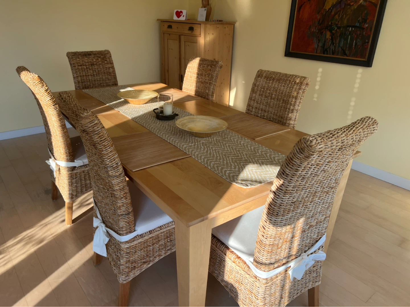 Set of 6 Woven Rattan Dining Chairs - photo 5