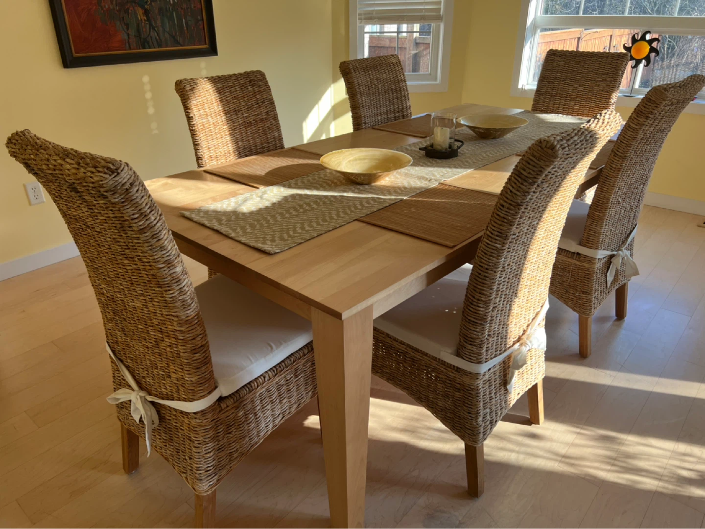 Set of 6 Woven Rattan Dining Chairs - photo 2