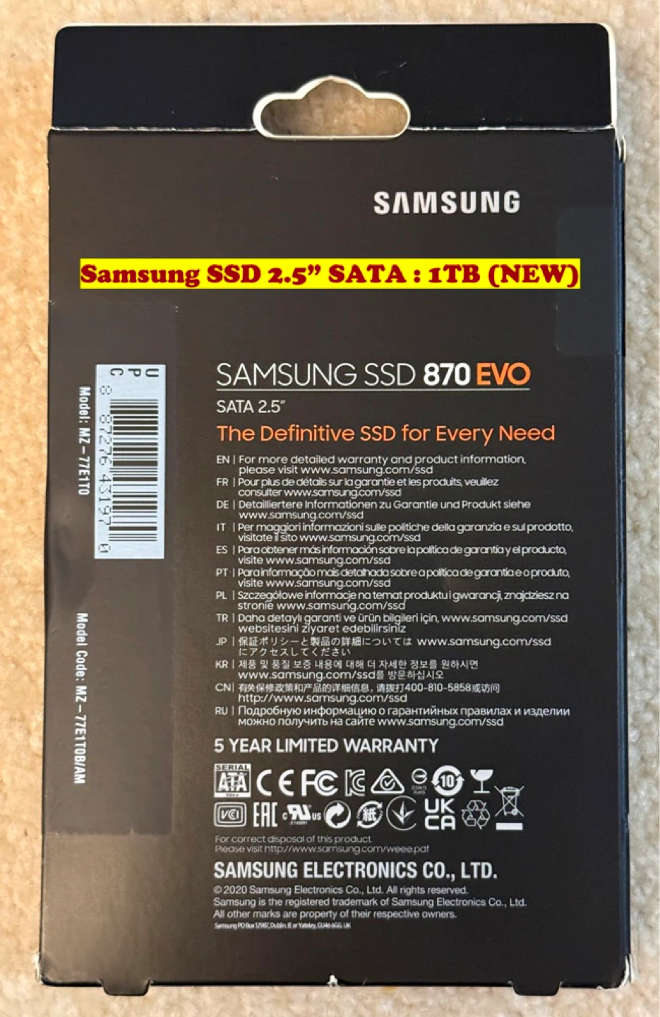 Samsung SSD 2.5” SATA : 1TB (NEW) - photo 2