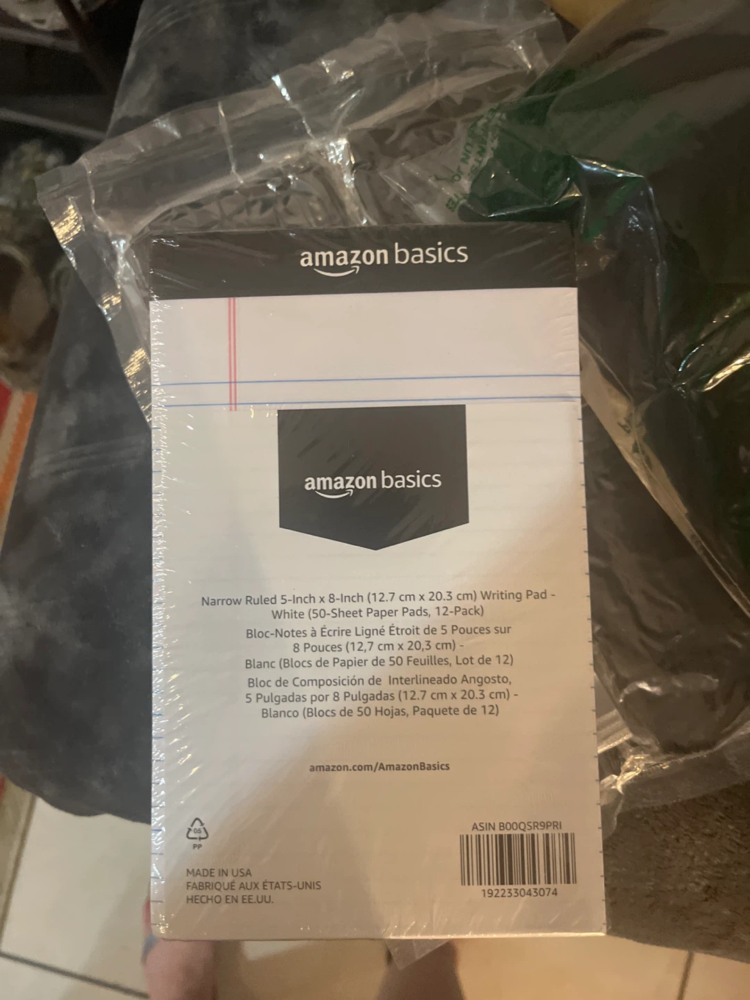 Amazon Basics Narrow Ruled Writing Pads - 12 Pack