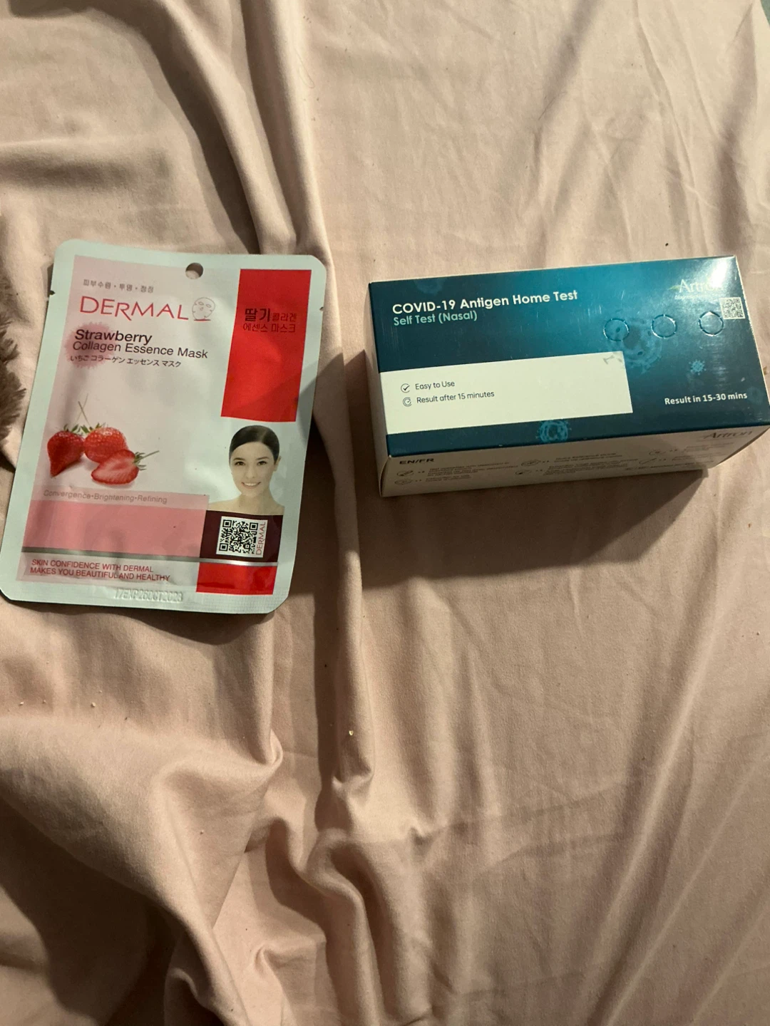 Covid test and face mask