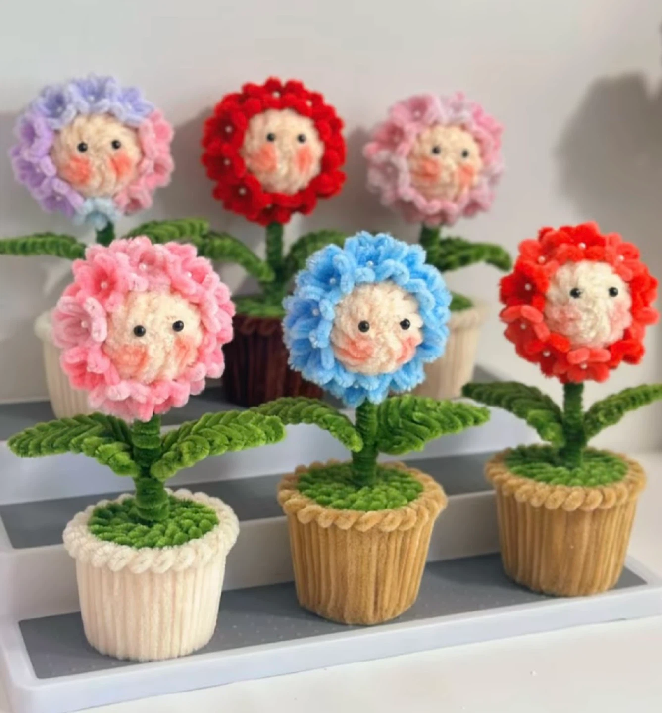 Crocheted Flower Pot Decorations