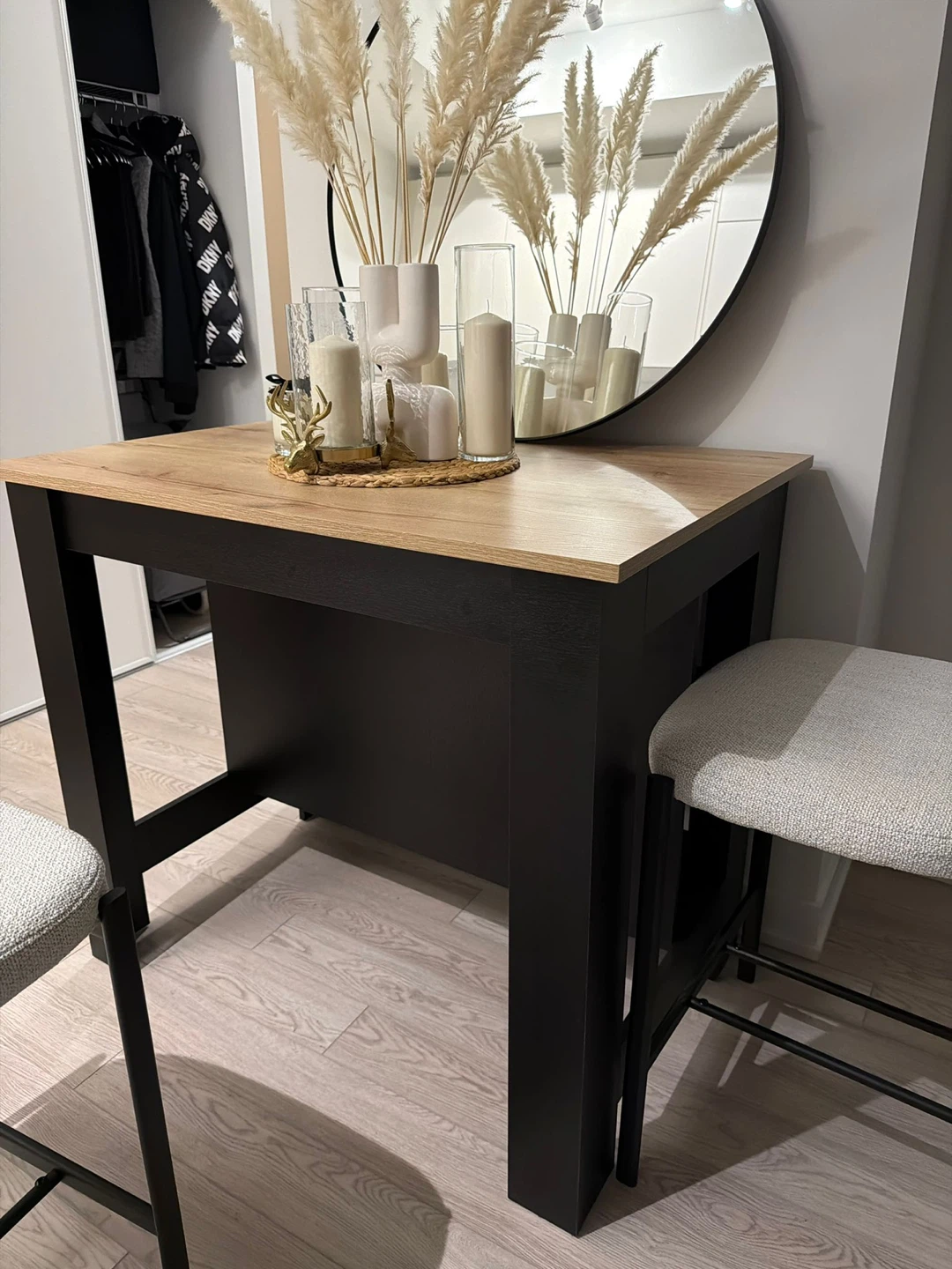 Black and Wood Kitchen Island with Shelving - photo 2