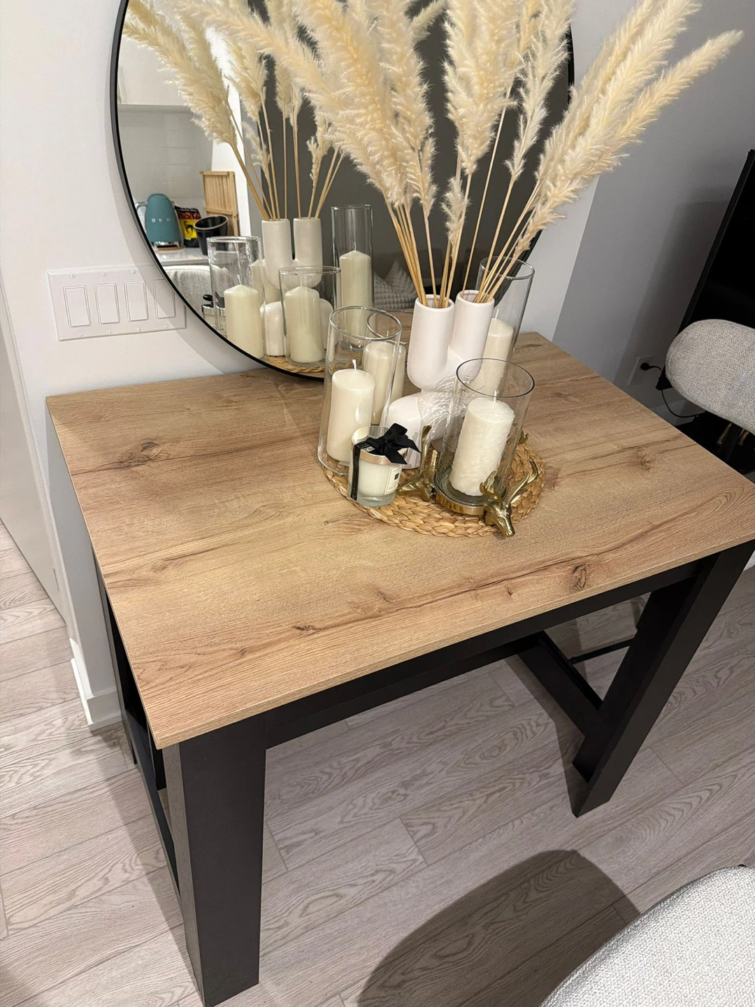 Black and Wood Kitchen Island with Shelving - photo 3