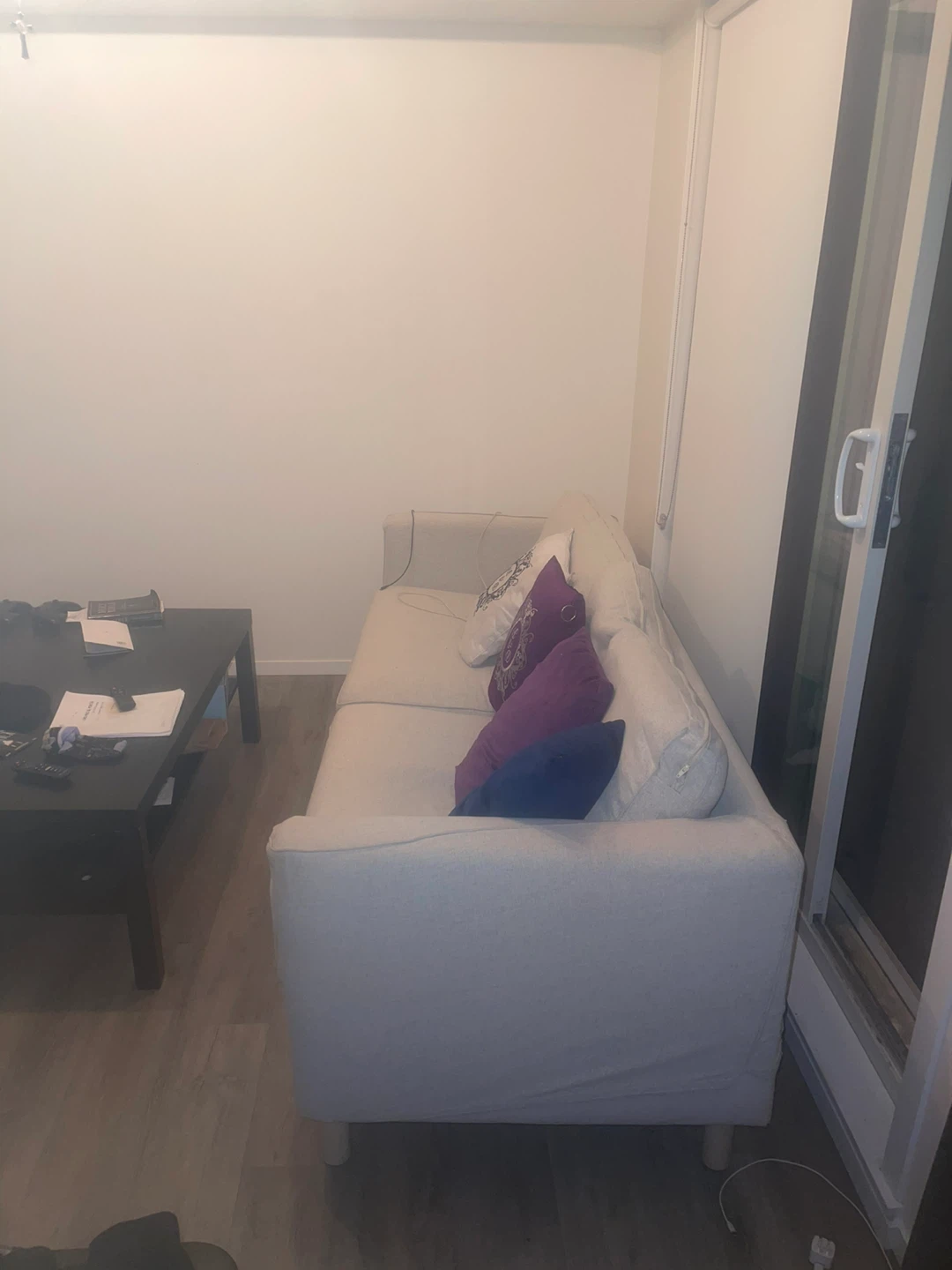 Light Grey Sofa with Decorative Pillows