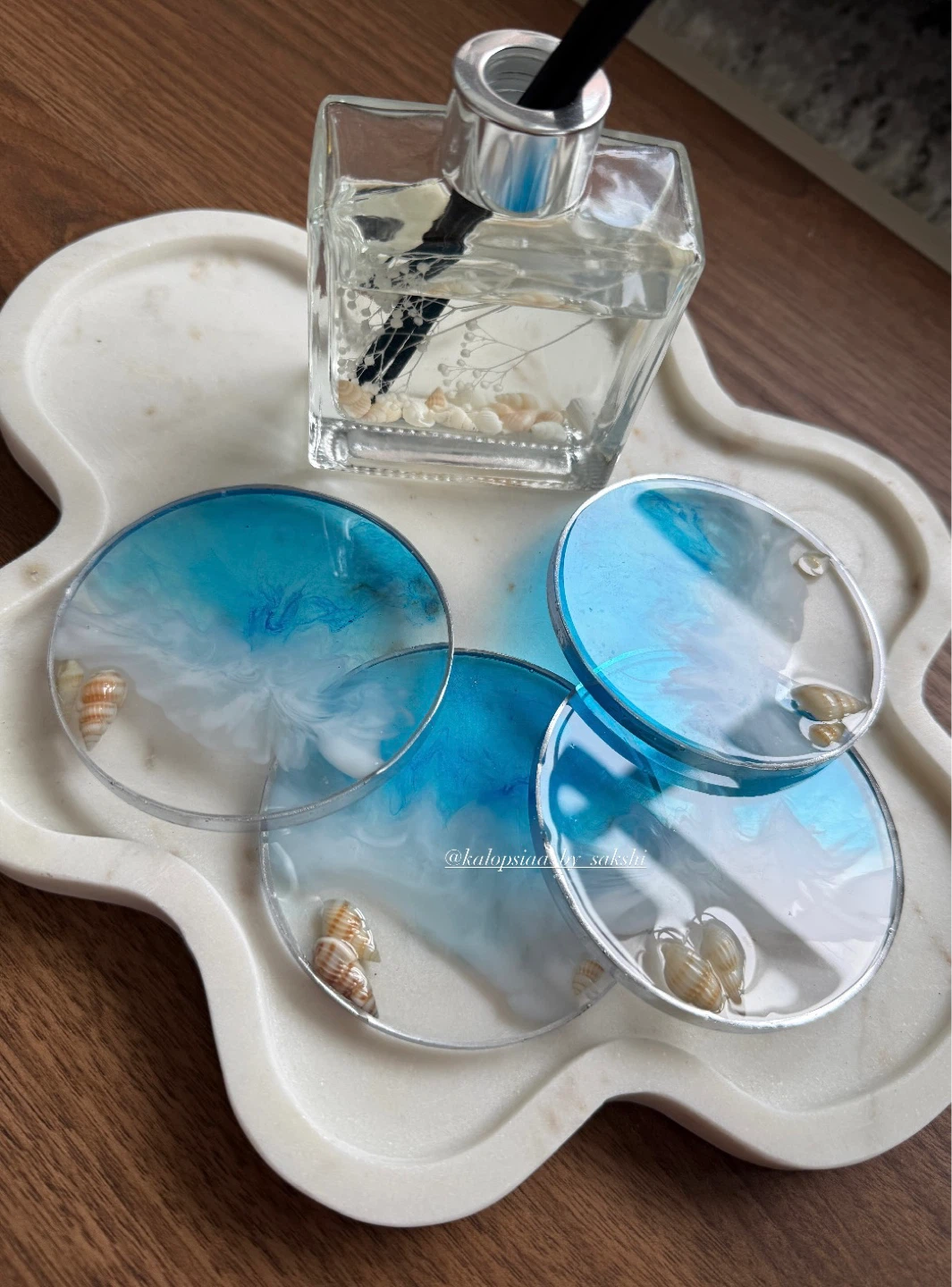 Blue Wave Resin Coasters | Home Decor - photo 2