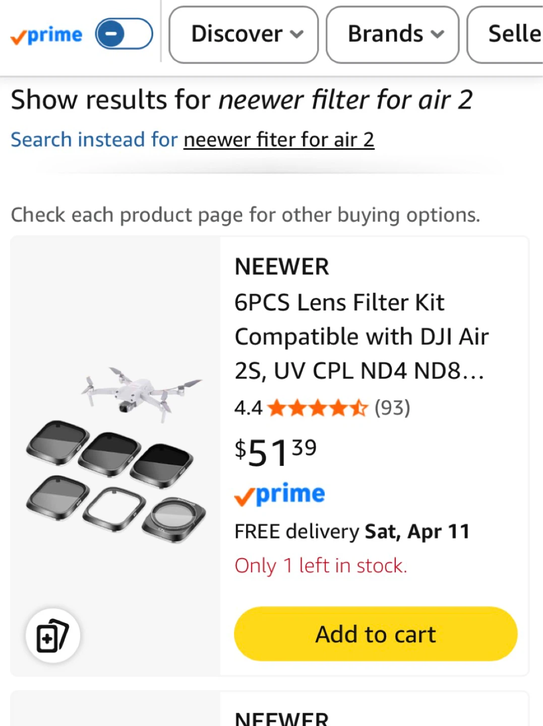 NEWEER 6-Piece Lens Filter Kit for DJI Air 2S