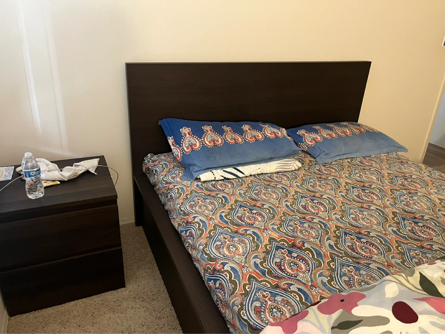 Dark Brown Queen Bed Frame with Headboard - photo 2