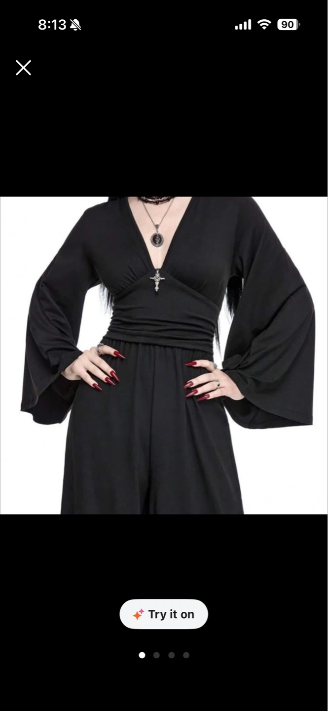 Black Gothic Long Sleeve Jumpsuit
