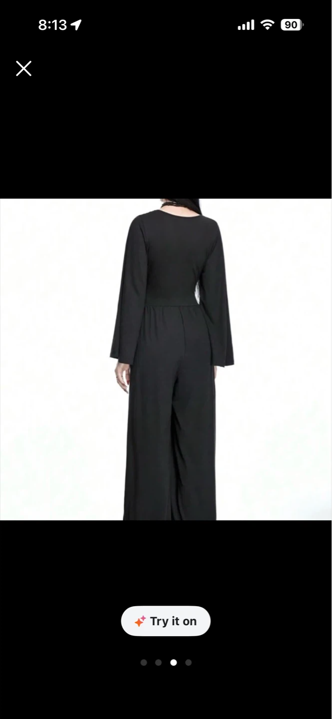 Black Gothic Long Sleeve Jumpsuit - photo 2