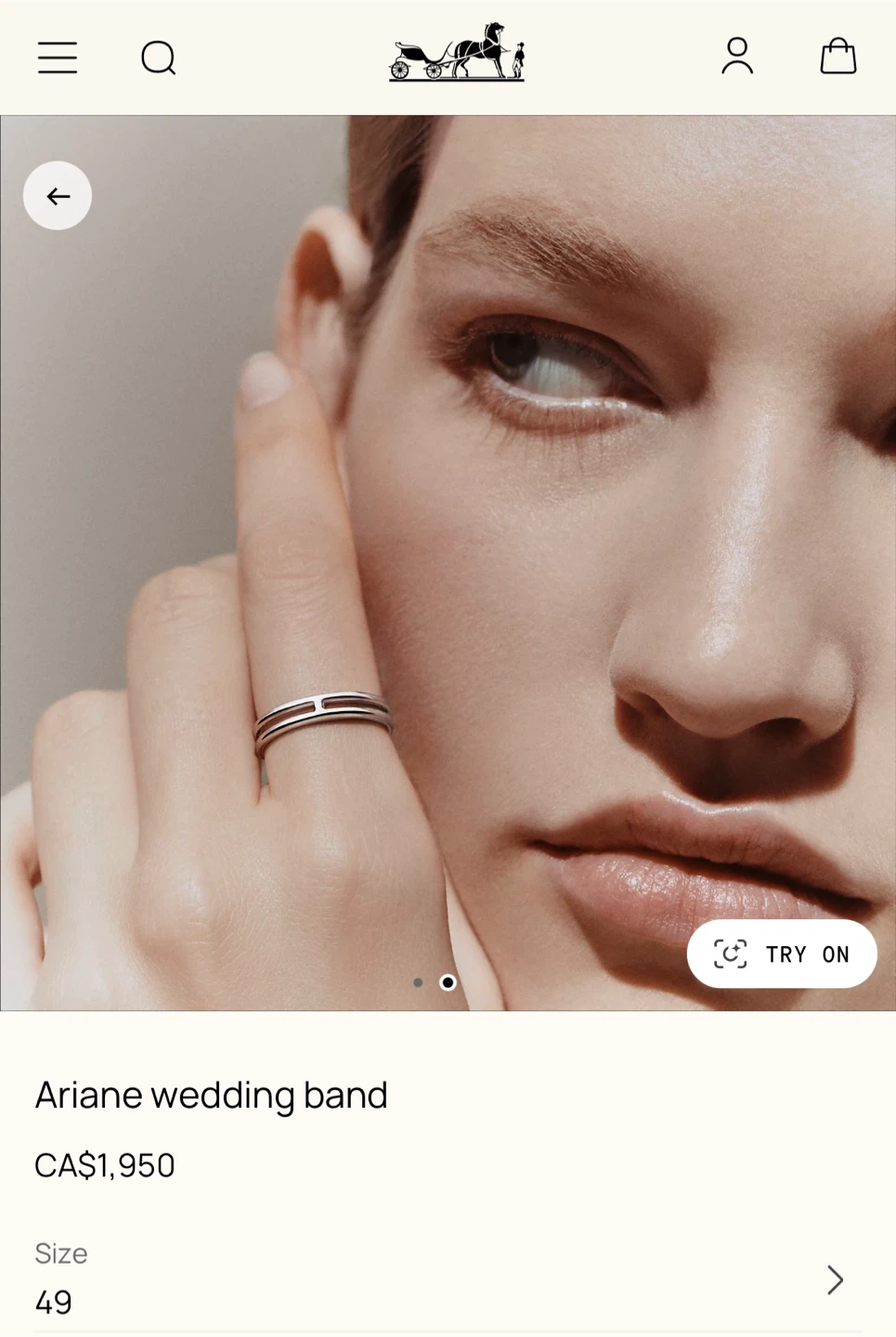 Hermès Ariane Wedding Band - Size 50 - photo 3