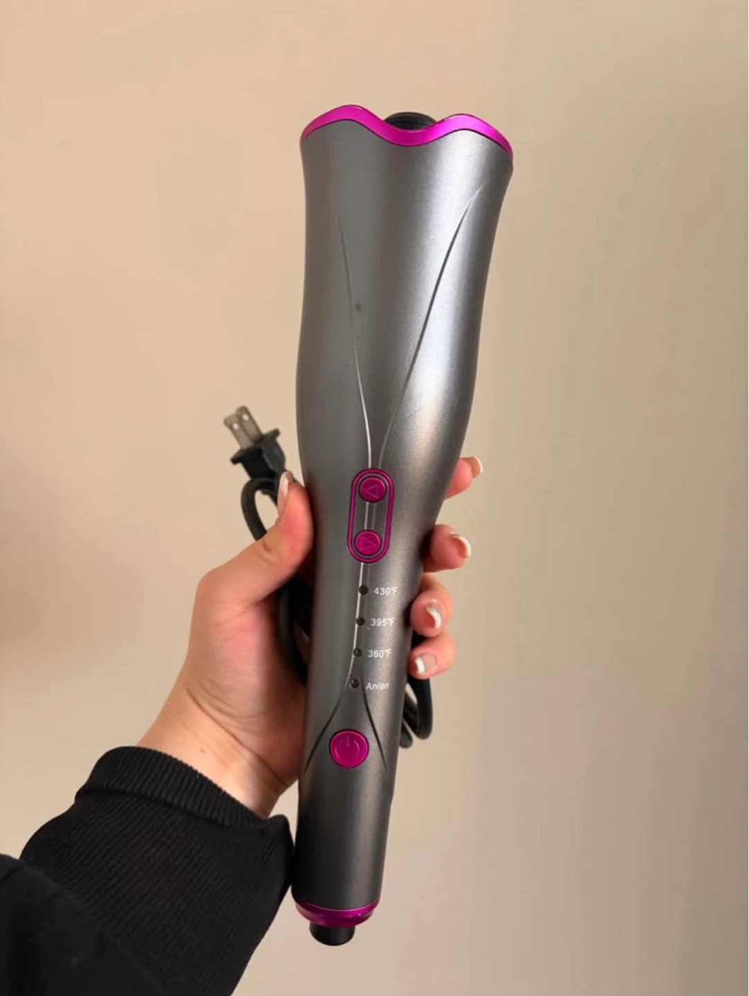Grey and Pink Automatic Hair Curler - photo 2