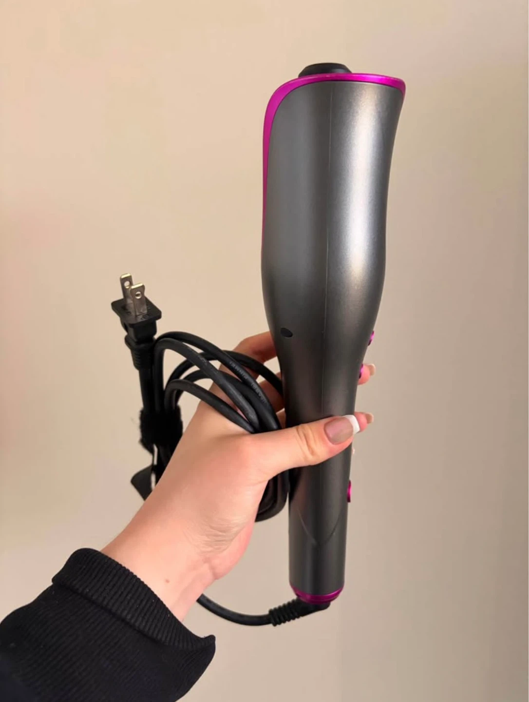 Grey and Pink Automatic Hair Curler