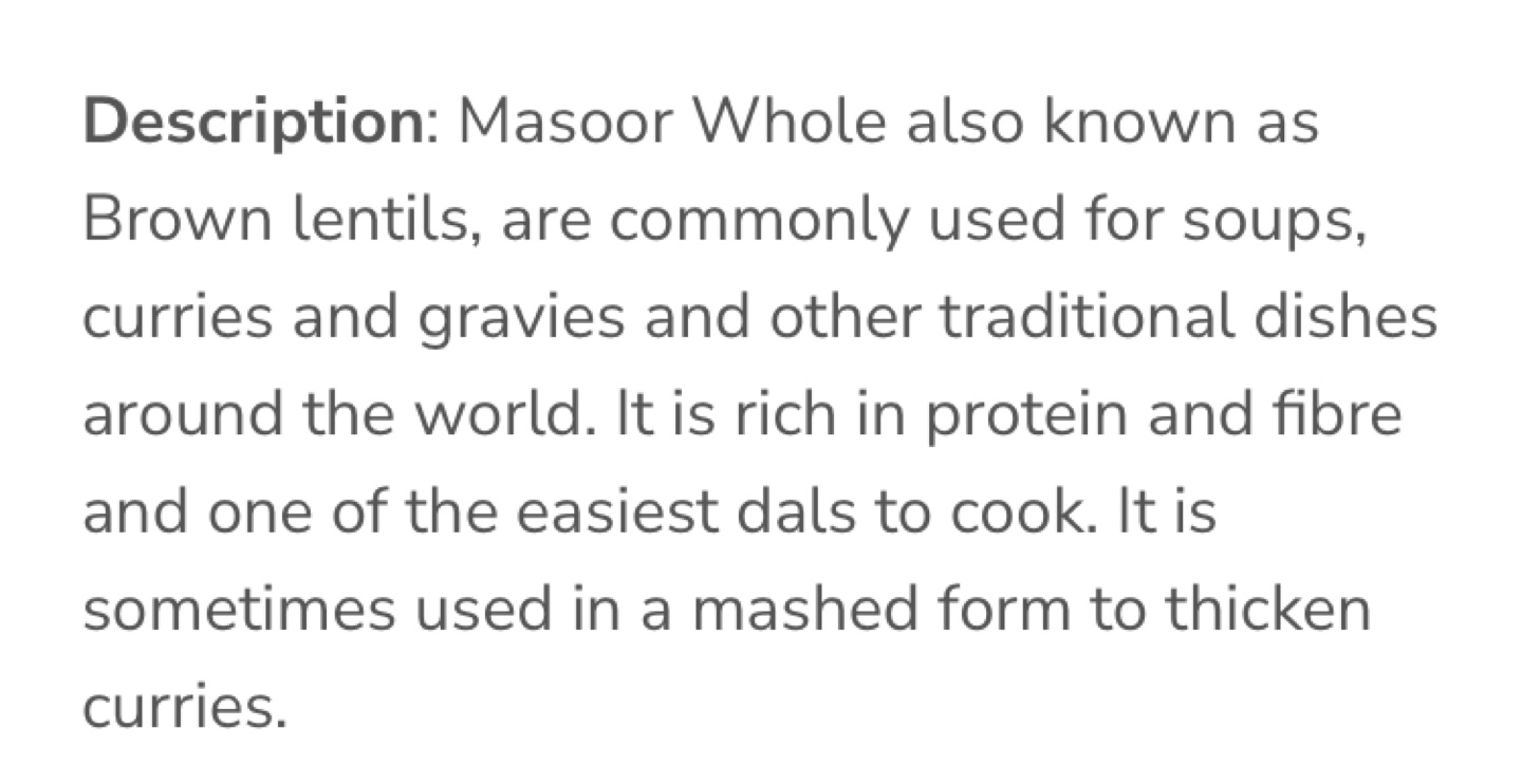 Organic Masoor Dal (Brown Lentils) + Free Scoop - photo 2