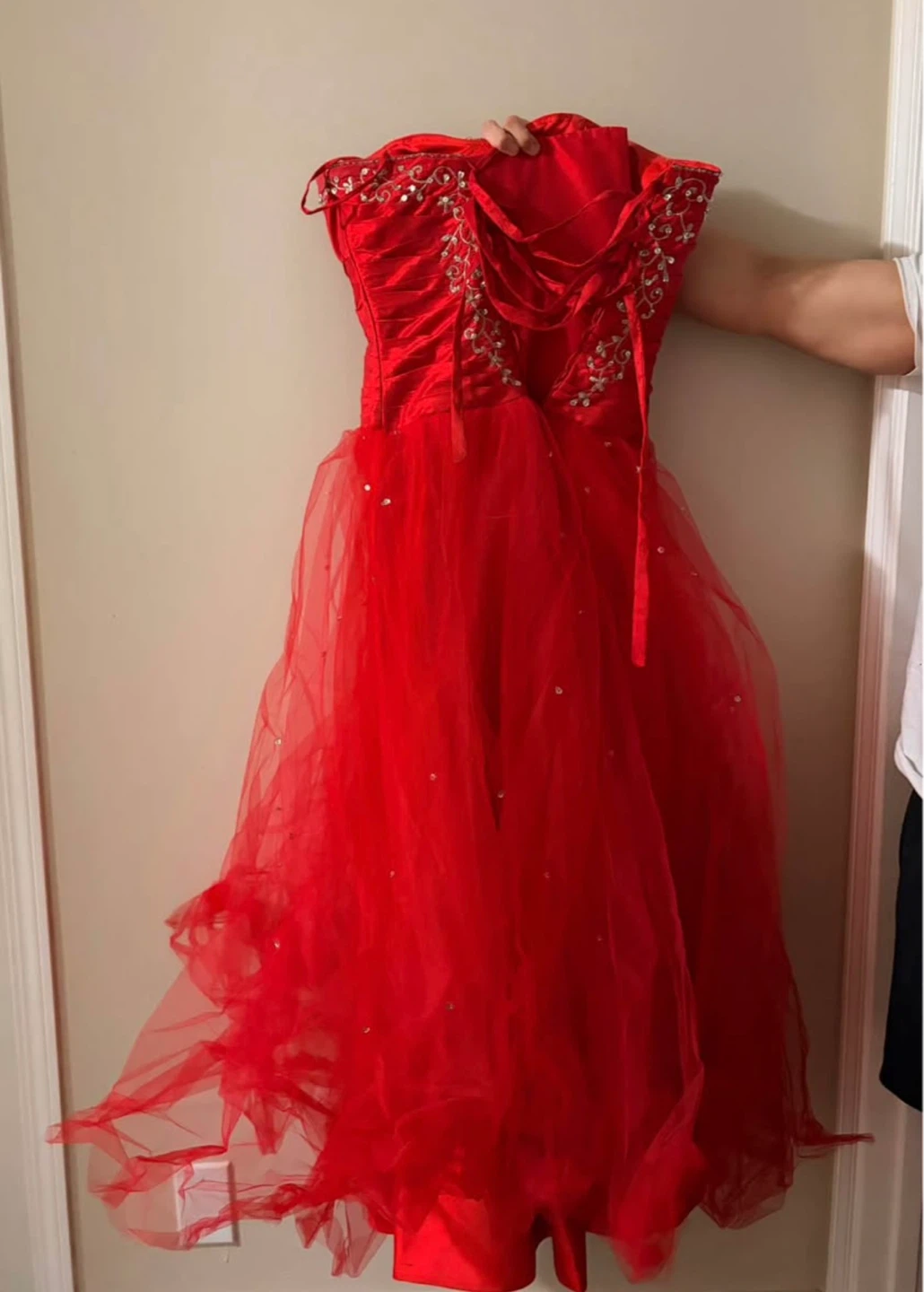 Red Strapless Ball Gown - photo 2