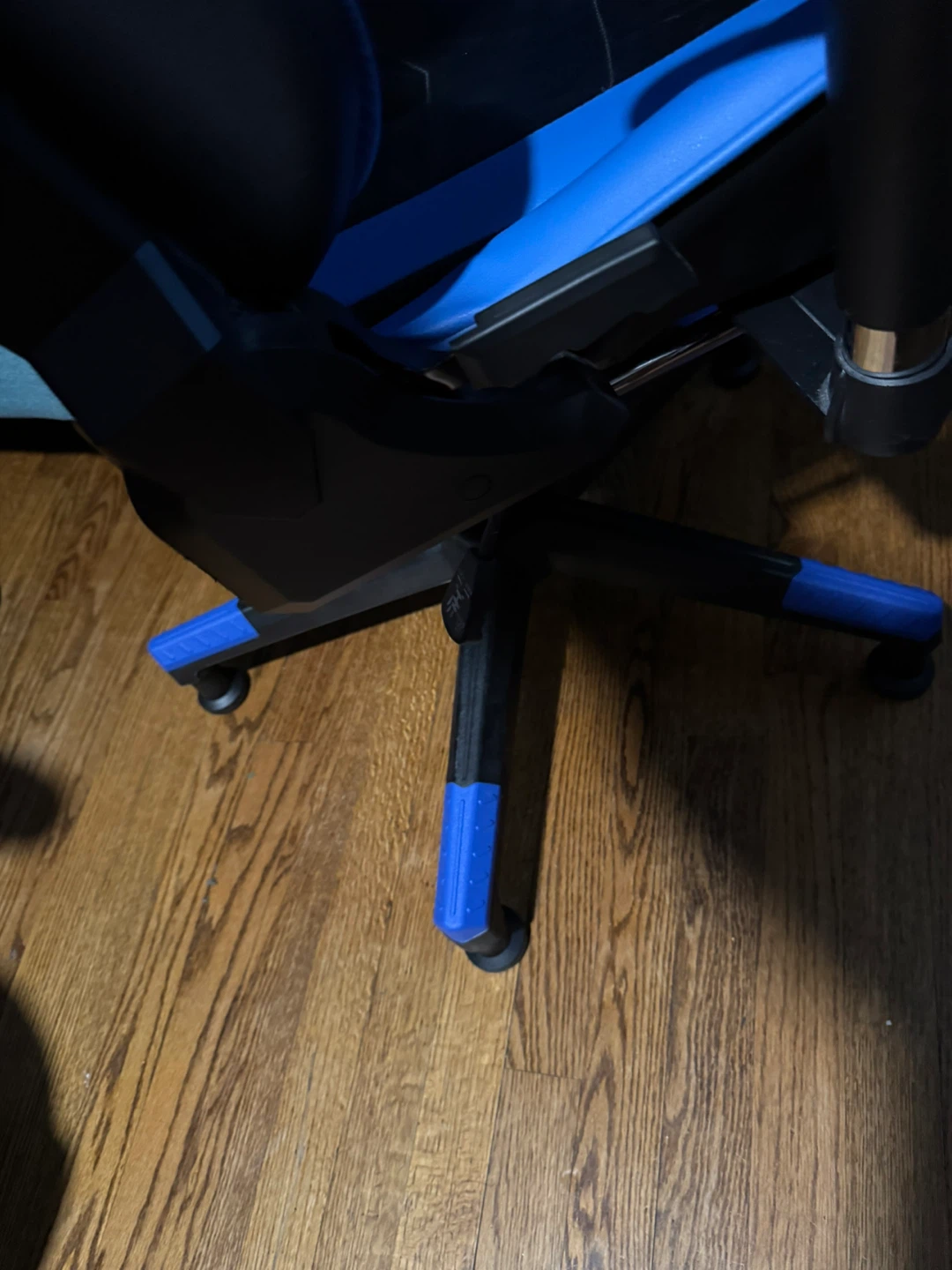 Blue and Black Gaming Chair with Footrest - photo 4