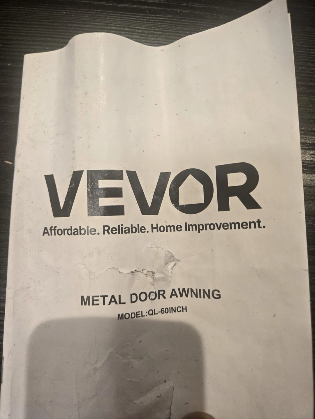 Vevor Metal Door Awning 60" x 42" - photo 5