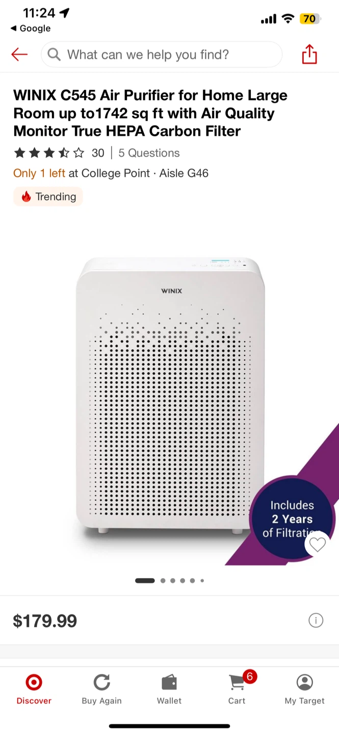 WINIX C545 Air Purifier - photo 3