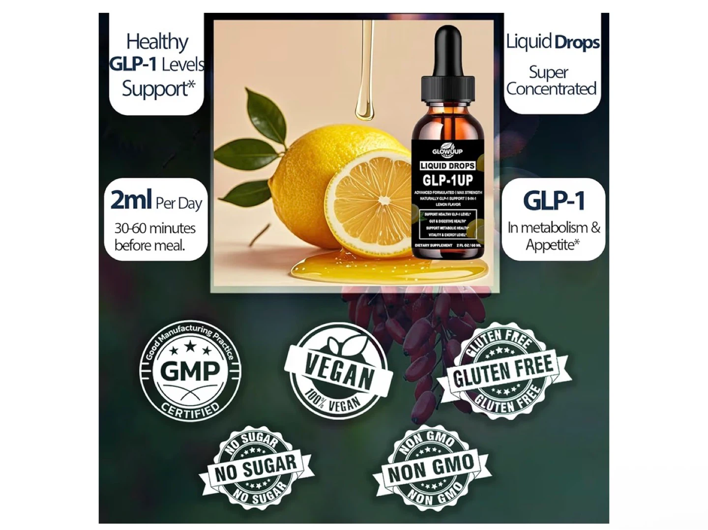 Glowuup GLP-1 UP Liquid Drops - Lemon Flavor - photo 5