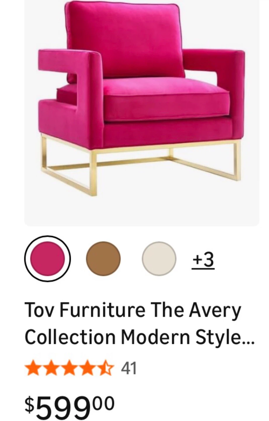 Set of 2, Abbyson Pink Velvet Large Armchairs - photo 3