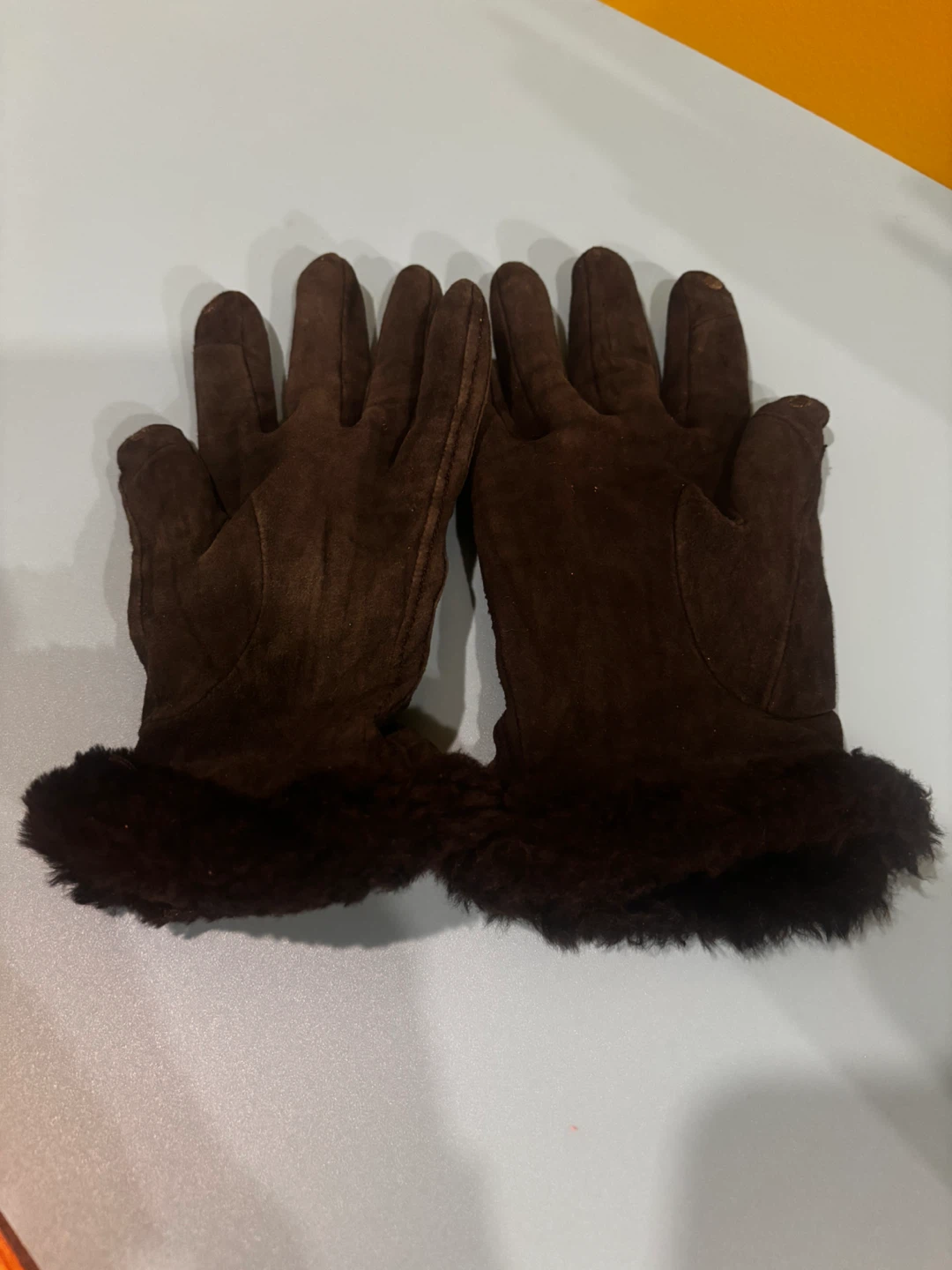 UGG Australia Black Suede Fur Trim Gloves - photo 4