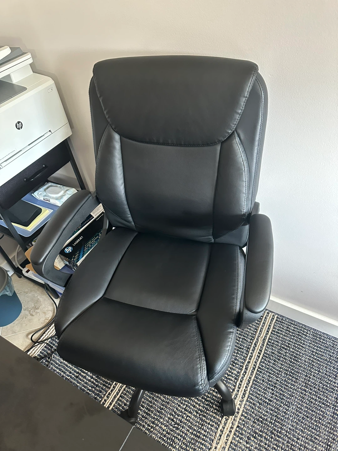 Black Faux Leather Office Chair