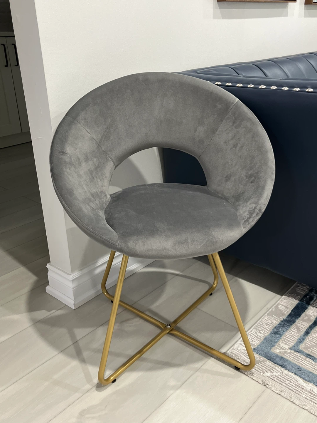 Modern Grey Velvet Accent Chairs! - photo 2