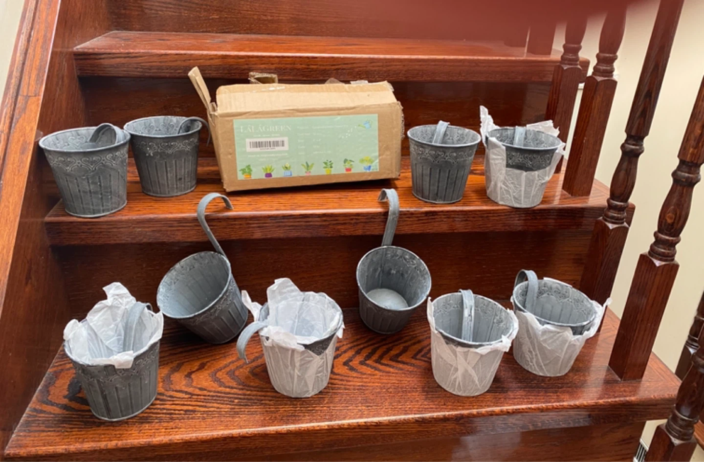 10 LALAGREEN Galvanized Metal Hanging Planters