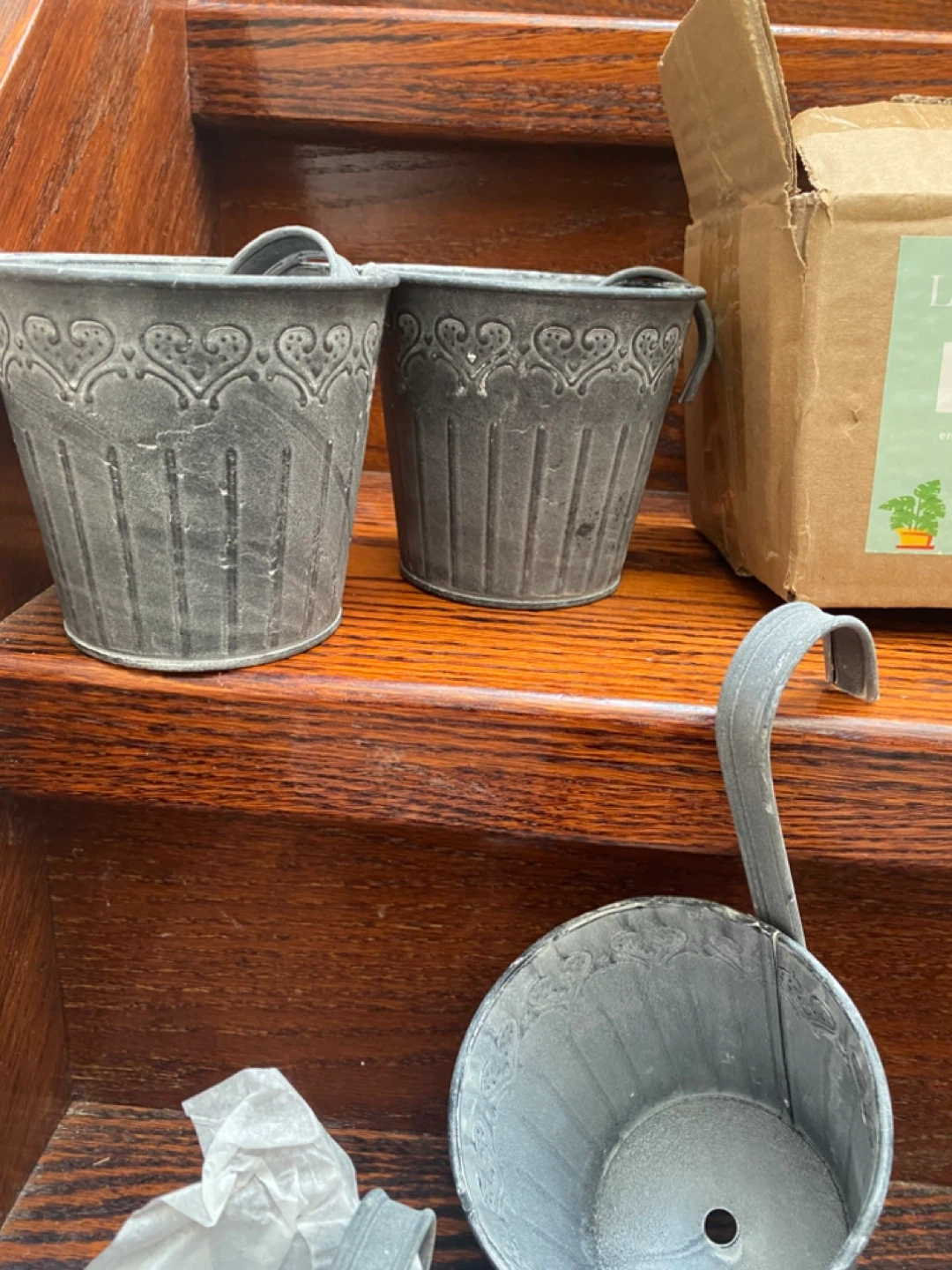 10 LALAGREEN Galvanized Metal Hanging Planters - photo 2