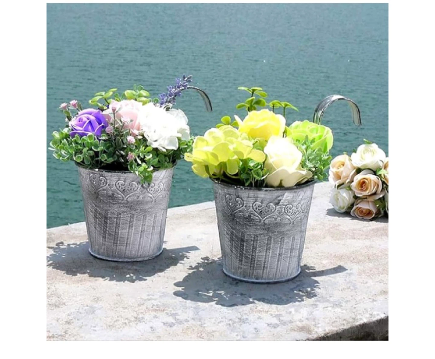 10 LALAGREEN Galvanized Metal Hanging Planters - photo 3
