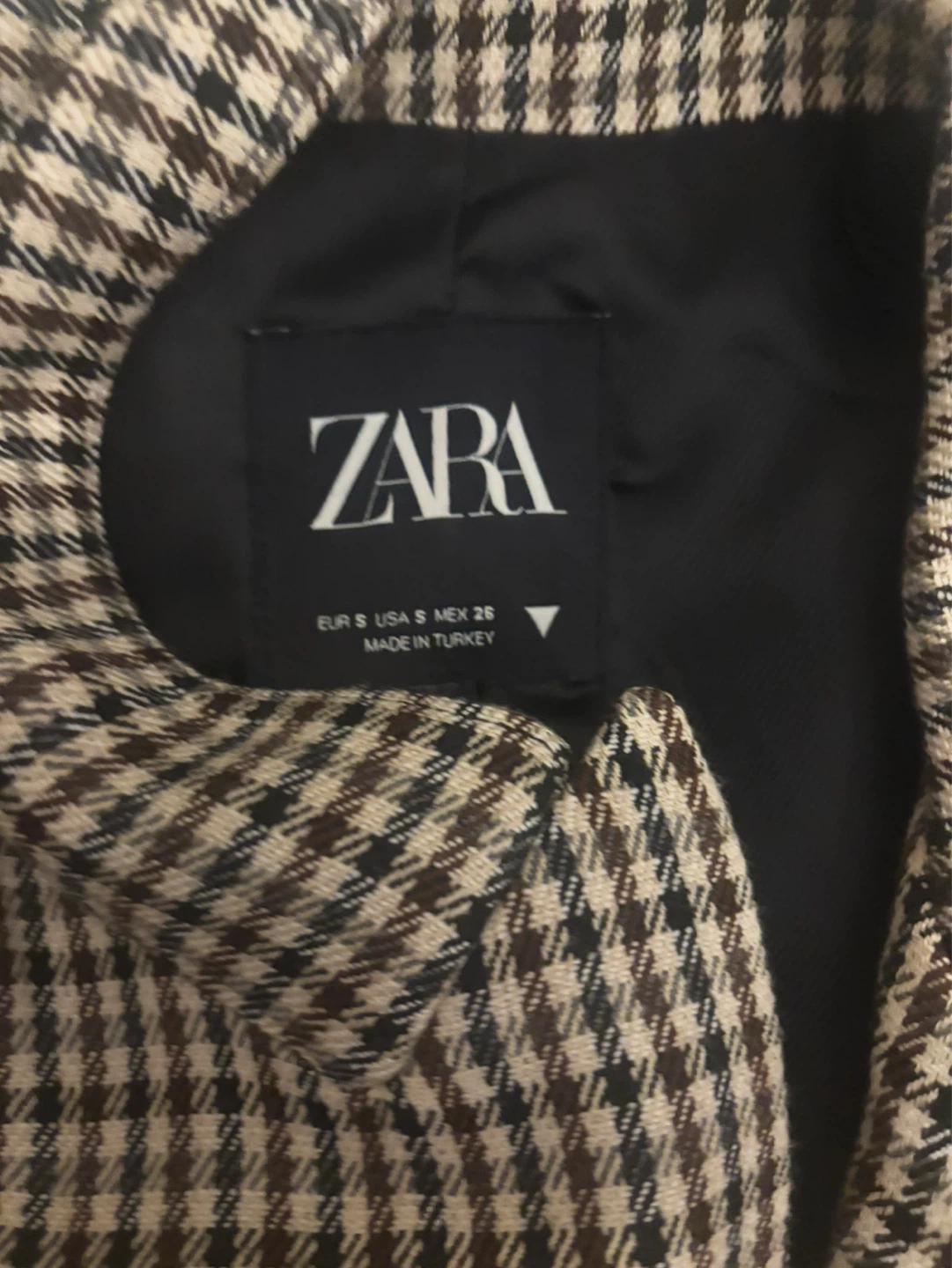 Zara Women's Houndstooth Double-Breasted Blazer - Size S - photo 3