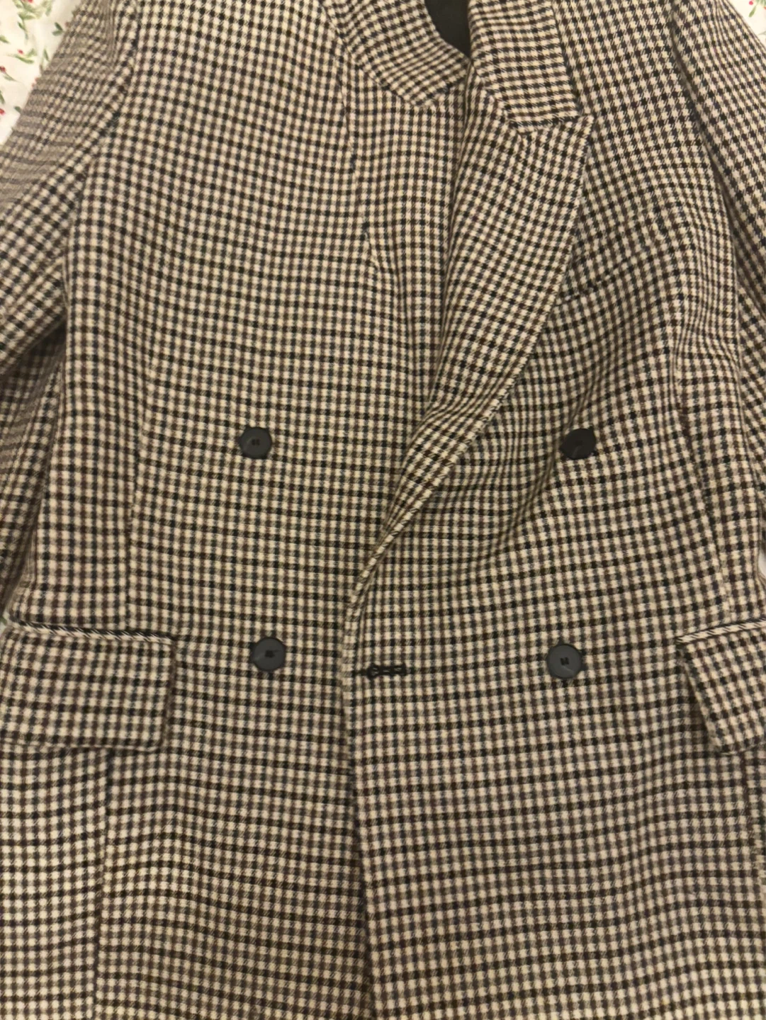 Zara Women's Houndstooth Double-Breasted Blazer - Size S - photo 2