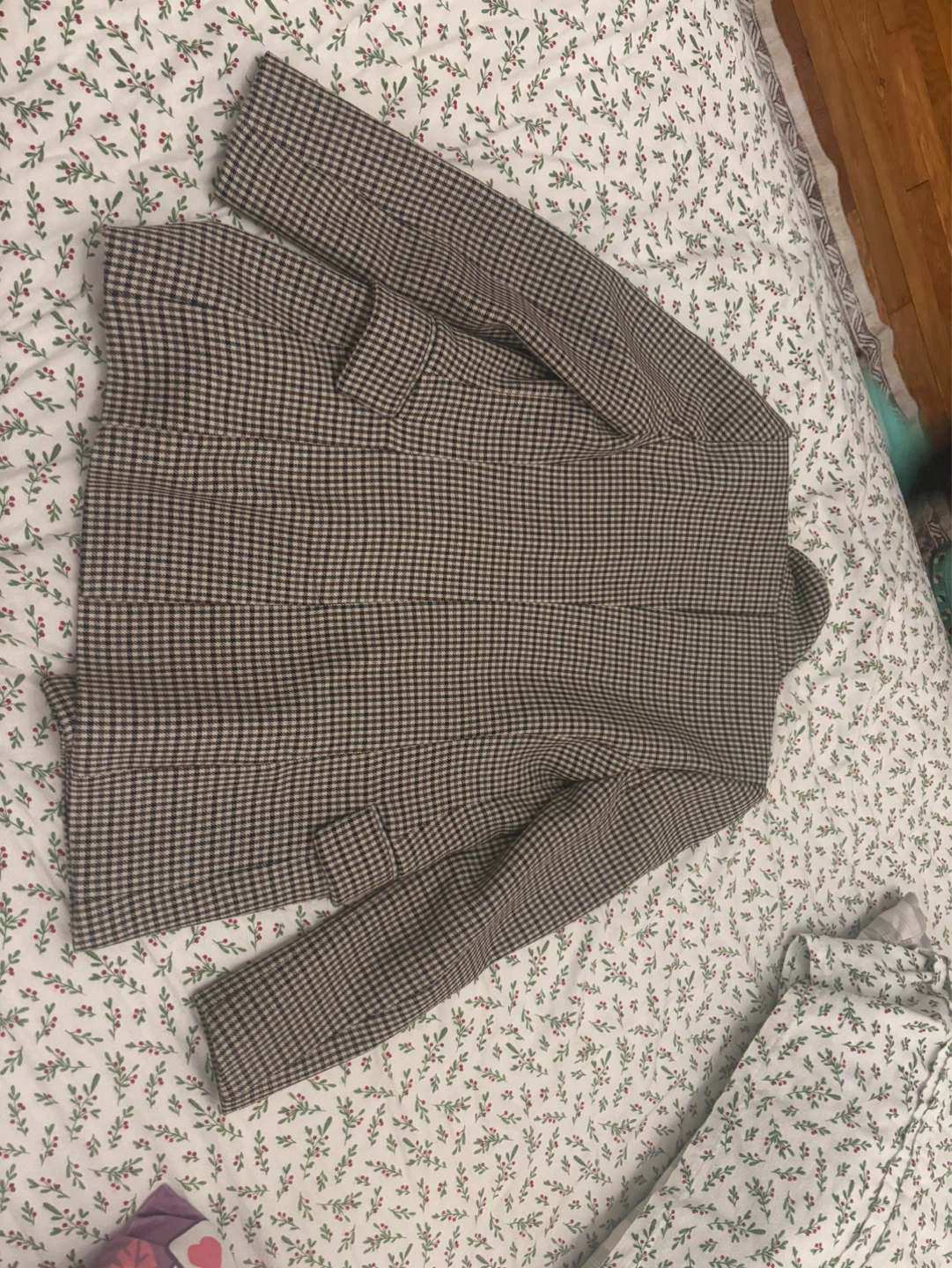 Zara Women's Houndstooth Double-Breasted Blazer - Size S - photo 4