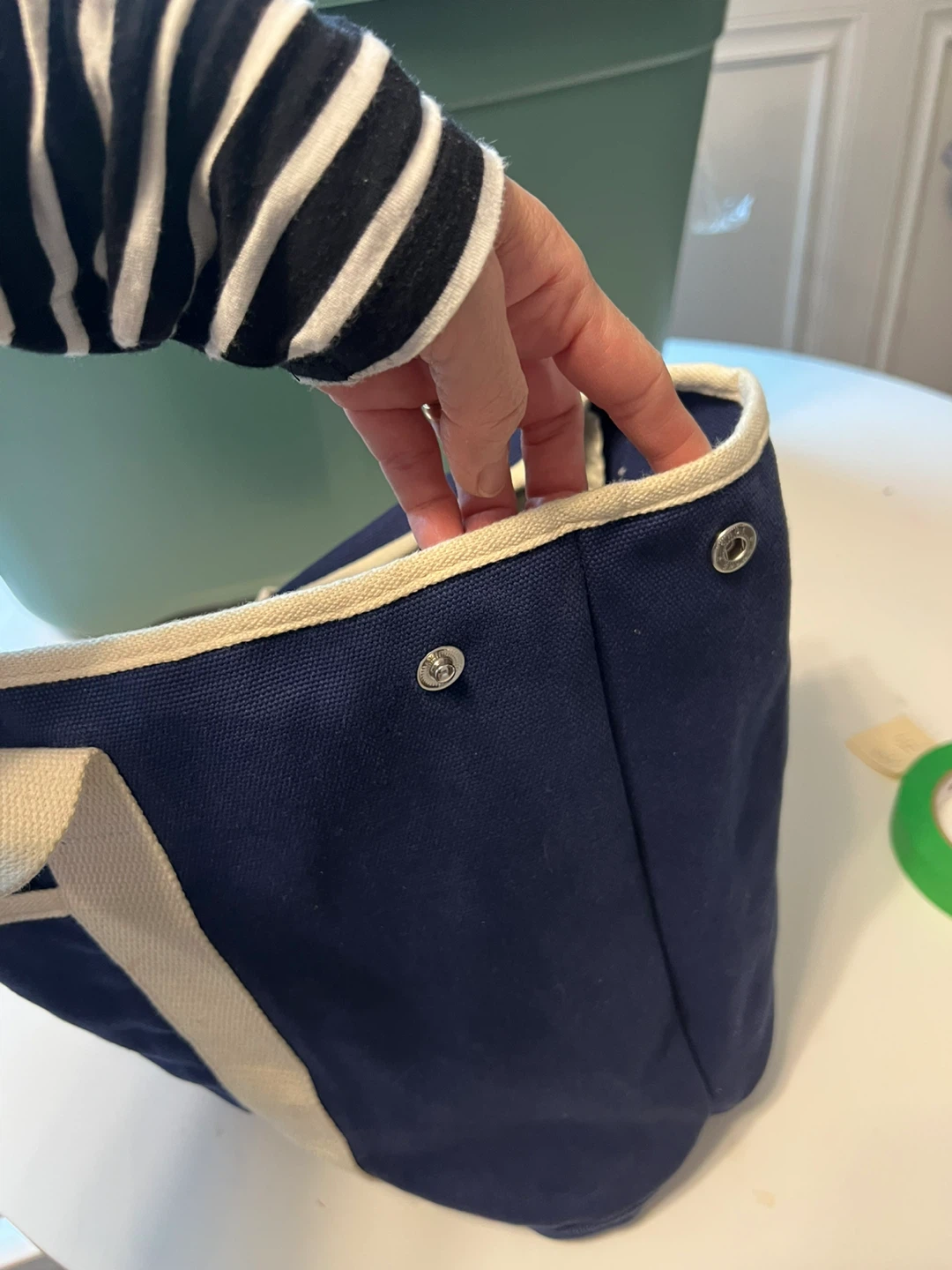 Navy Blue Canvas Tote Bag - photo 4
