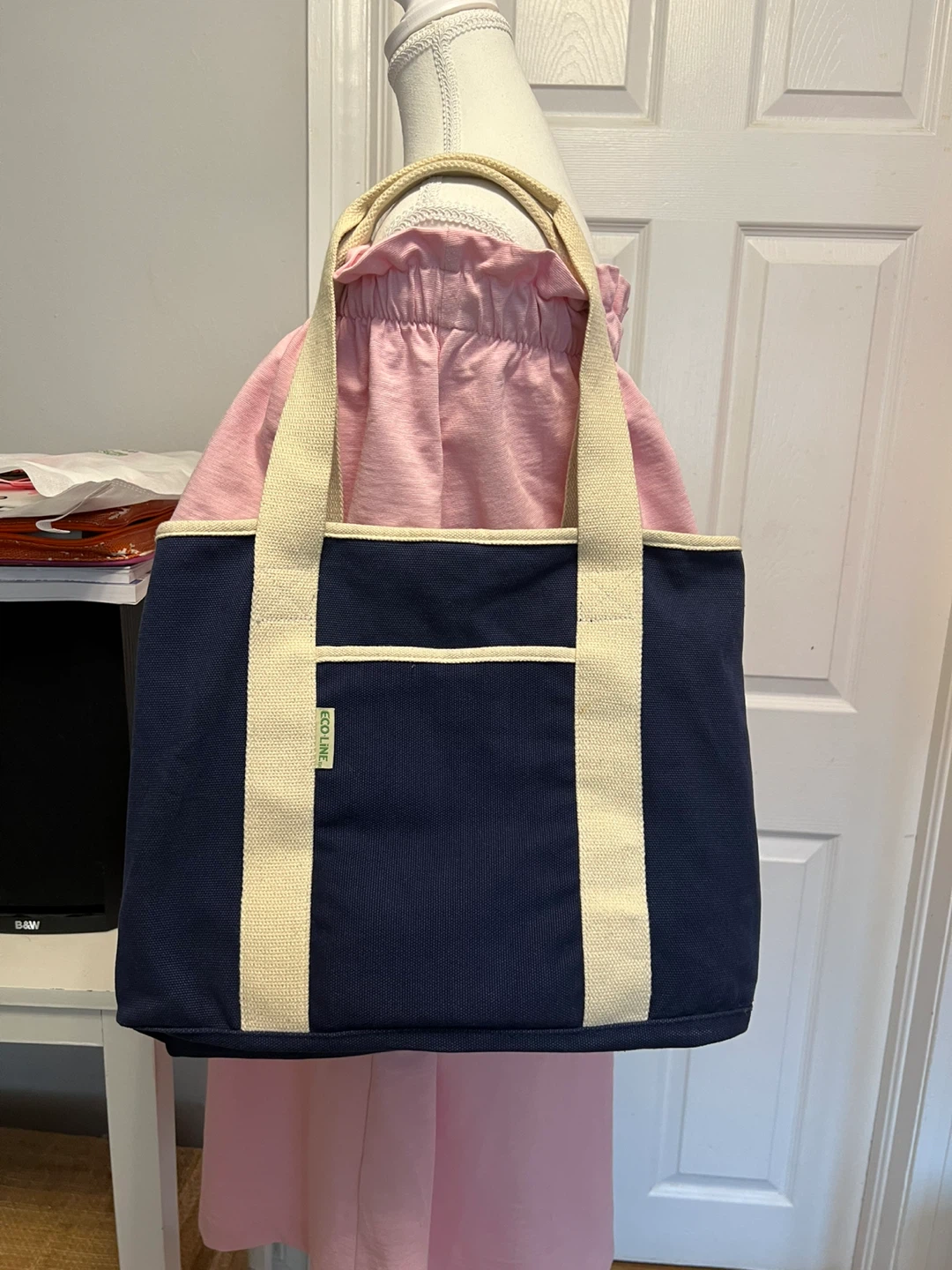 Navy Blue Canvas Tote Bag