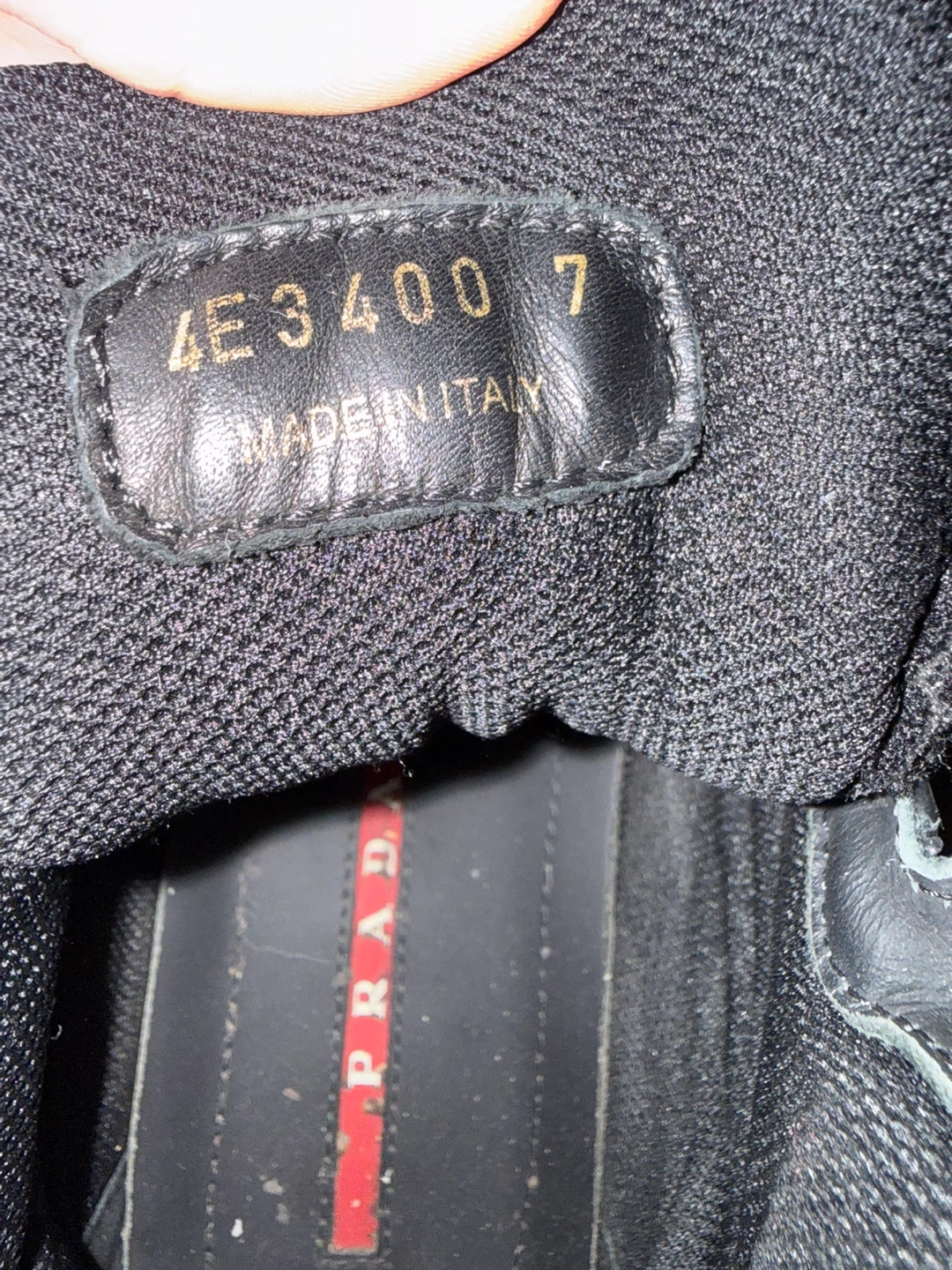 Prada Black Patent Leather & Mesh High-Top Sneakers - photo 3